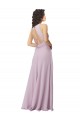 Cheap High-Halter Chiffon Bridesmaid Dress with Keyhole Cowl Back UK