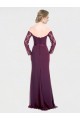 Cheap Full Length Long Bridesmaid Dress with Lace Off The Shoulder Bodice UK