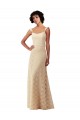 Cheap Lace A-Line Long Bridesmaids Dress with Satin Waistband UK