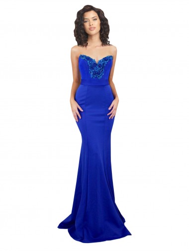 Cheap Sweetheart Flower Neckline High Neck Formal Crepe Bridesmaid Dress / Prom Dress UK