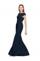 Cheap Fit and Flare Long Formal Crepe Bridesmaid Dress / Prom Dress with Tie Open Back UK
