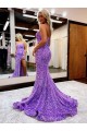 Cheap A-Line Sweetheart Sleeveless Long Velvet Sequin Prom Dress with Slit UK
